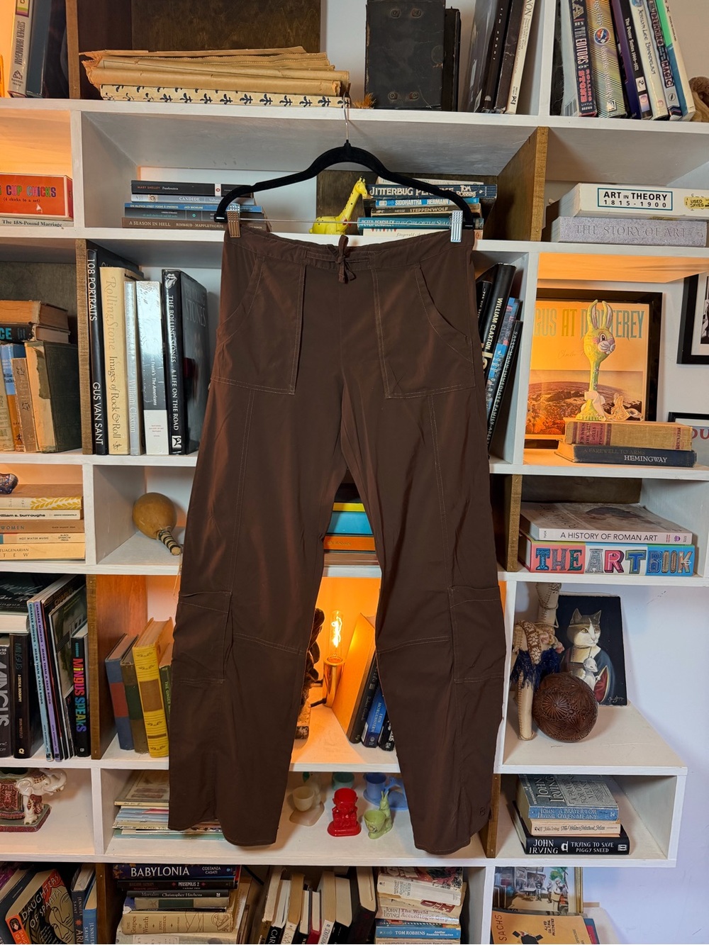 Lucy Dark Brown Cargo Pants with Drawstring Waist